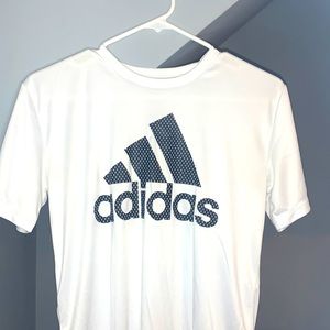 Stretchy Adidas shirt, white shirt, adidas shirt